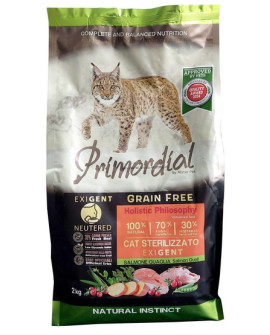 Primordial Cat Grain Free Neutered Exigent Salmon & Quail 2Kg