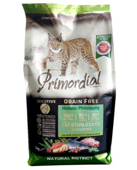 Primordial Cat Grain Free Neutered Sensitive Salmon 2Kg