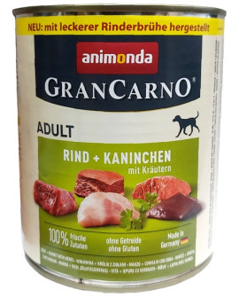 Animonda Grancarno Original Adult Rind Kaninchen Krautern Wołowina + Królik Z Ziołami Puszka 800G