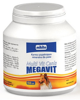Mikita Megavit Multi-Vit Canis - Witaminy, Minerały I Aminokwasy Dla Psów 150 Tabl.