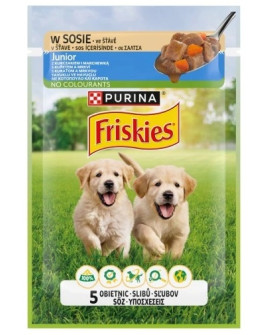 Friskies Dog Junior Kurczak I Marchewka W Sosie Saszetka 85G