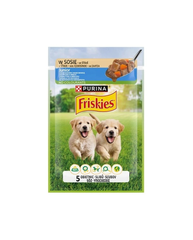 Friskies Dog Junior Kurczak I Marchewka W Sosie Saszetka 85G