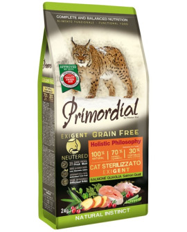 Primordial Cat Grain Free Neutered Exigent Salmon & Quail 2Kg