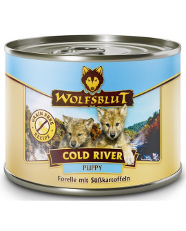 Wolfsblut Dog Puppy Cold River - Pstrąg I Bataty Puszka 200G