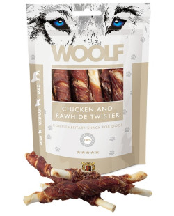 Woolf Chicken & Rawhide Twister 100G