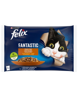 Felix Fantastic Wybór Mięs (Królik+Jagnięcina) W Galaretce Saszetki 4X85G