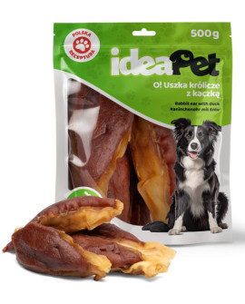 Ideapet Uszka Królicze Z Kaczką 500G