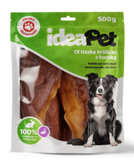 Ideapet Uszka Królicze Z Kaczką 500G