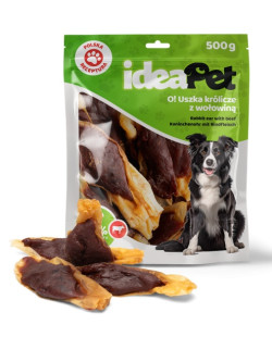 Ideapet Uszka Królicze Z Wołowiną 500G