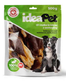 Ideapet Uszka Królicze Z Wołowiną 500G