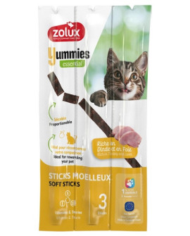Zolux Yummies Miękki Przysmak Dla Kota - Pałeczki Indyk & Wątróbka 3X5G