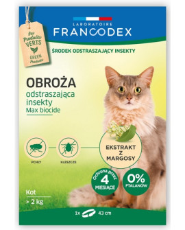 Francodex Obroża odstraszająca insekty dla kotów od 2kg 43cm [FR179170]