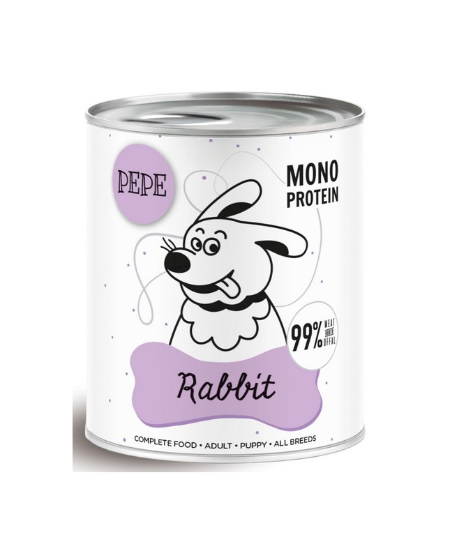 Paka Zwierzaka Pepe Rabbit (Królik) Puszka 800G