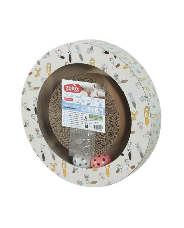 Zolux Chatouille Drapka Tekturowa Okrągła Z Piłkami I Kocimiętką