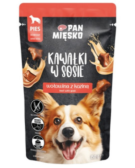 Pan Mięsko Karma Mokra Dla Psa - Wołowina Z Koziną Kawałki W Sosie Saszetka 150G