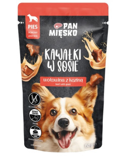 Pan Mięsko Karma Mokra Dla Psa - Wołowina Z Koziną Kawałki W Sosie Saszetka 150G