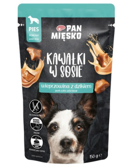 Pan Mięsko Karma Mokra Dla Psa - Wieprzowina Z Dzikiem Kawałki W Sosie Saszetka 150G