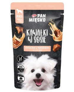 Pan Mięsko Karma Mokra Dla Psa - Cielęcina Z Królikiem Kawałki W Sosie Saszetka 150G