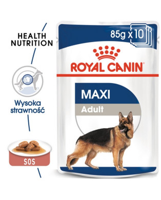 Royal Canin Maxi Adult Karma Mokra W Sosie Dla Psów Dorosłych, Do 5 Roku Życia, Ras Dużych Saszetka 140G