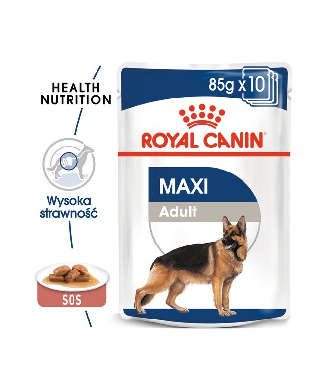 Royal Canin Maxi Adult Karma Mokra W Sosie Dla Psów Dorosłych, Do 5 Roku Życia, Ras Dużych Saszetka 140G