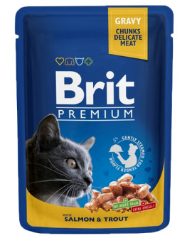 Brit Premium Cat Adult Łosoś + Pstrąg Saszetka 100G