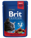 Brit Premium Cat Adult Wołowina + Groszek Saszetka 100G