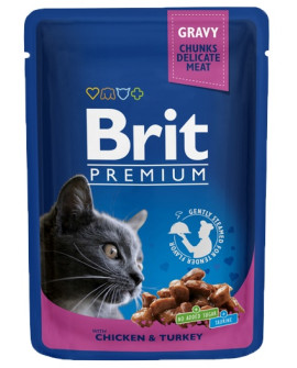 Brit Premium Cat Adult Kurczak + Indyk Saszetka 100G