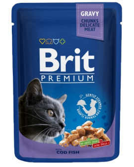 Brit Premium Cat Adult Cod Fish Dorsz Saszetka 100G
