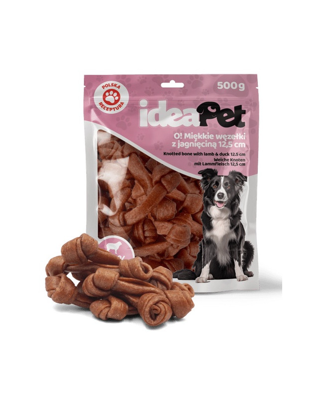 Ideapet Miękkie Węzełki Z Jagnieciną 12,5Cm 500G
