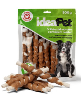 Ideapet Pałeczki Wołowe Z Królikiem Twister 500G