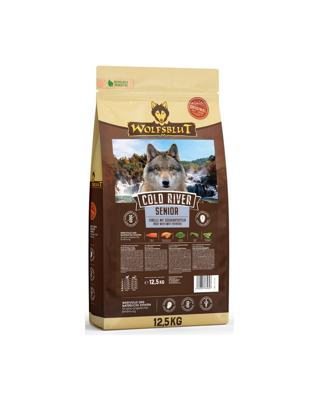 Wolfsblut Dog Cold River Senior - Pstrąg I Bataty 12,5Kg