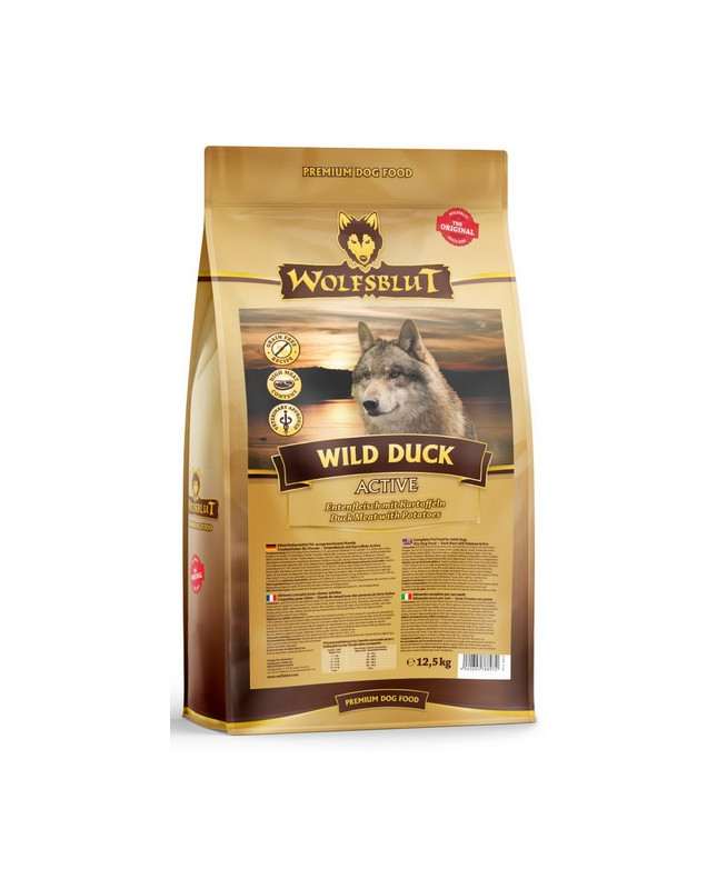 Wolfsblut Dog Wild Duck Active - Kaczka I Ziemniaki 12,5Kg