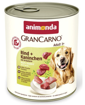 Animonda Grancarno Original Adult Rind Kaninchen Krautern Wołowina + Królik Z Ziołami Puszka 800G