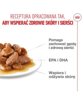 Royal Canin Hair & Skin Care W Sosie  Karma Mokra Dla Kotów Dorosłych, Zdrowa Skóra, Piękna Sierść Saszetka 85G