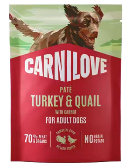 Carnilove Dog Turkey & Quail - Indyk I Przepiórka Saszetka 300G