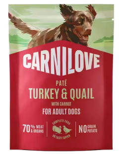 Carnilove Dog Turkey & Quail - Indyk I Przepiórka Saszetka 300G