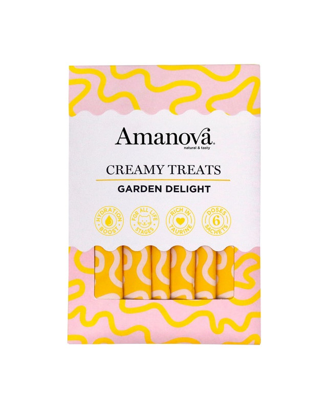 Amanova Cat Creamy Treats Garden Delight Chicken & Vegetables - Kurczak I Warzywa 6X15G