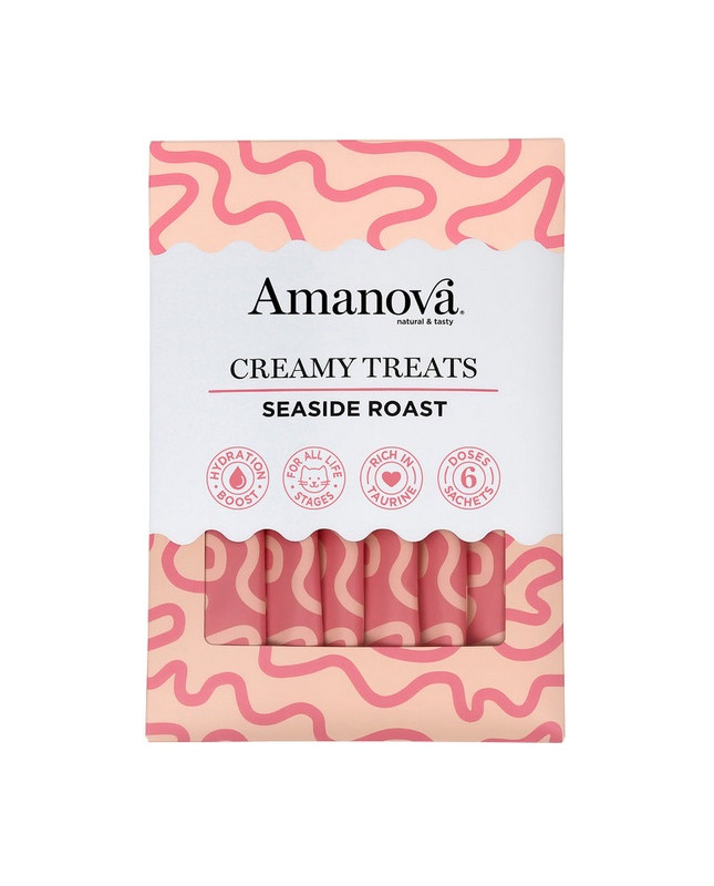 Amanova Cat Creamy Treats Seaside Roast Tuna & Chicken Liver - Tuńczyk I Wątróbka 6X15G