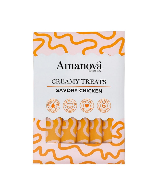 Amanova Cat Creamy Treats Savory Chicken - Kurczak 6X15G