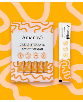 Amanova Cat Creamy Treats Savory Chicken - Kurczak 6X15G