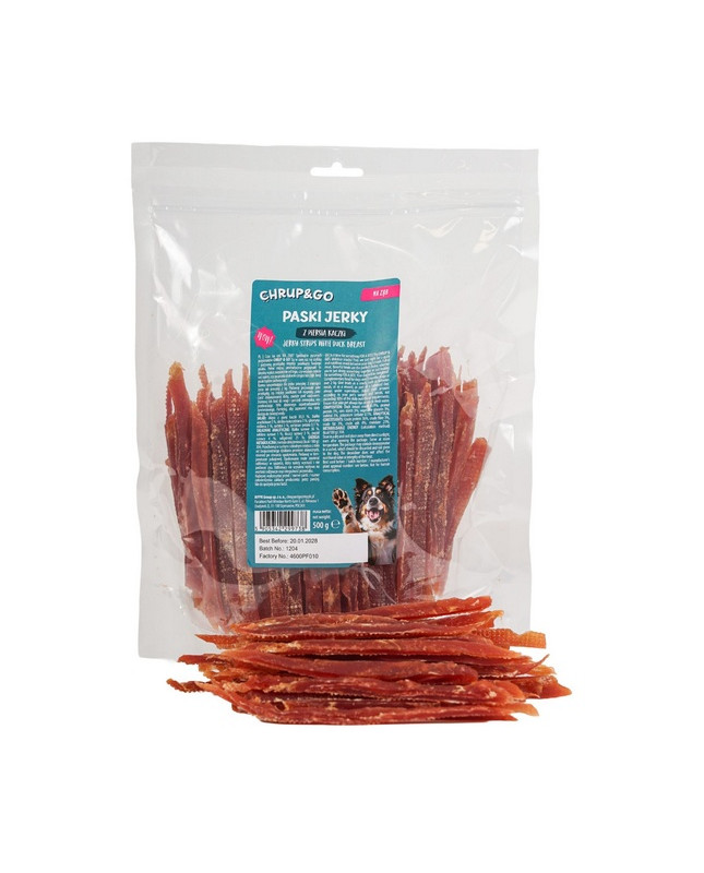 Chrup&Go Przysmak Dla Psa Paski Jerky Z Piersią Kaczki 500G