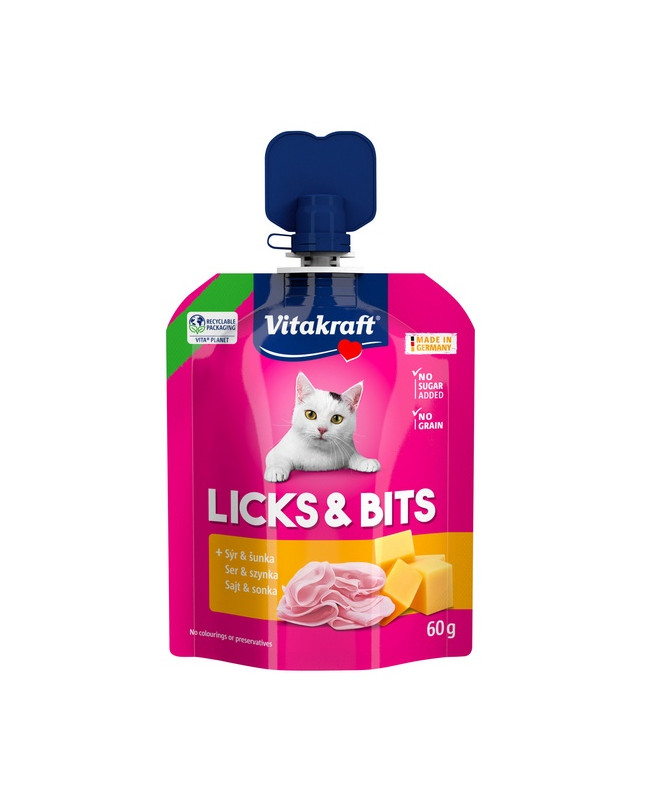 Vitakraft Cat Licks & Bits - Ser I Szynka 60G