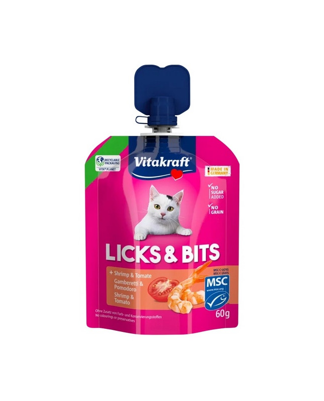 Vitakraft Cat Licks & Bits - Krewetka I Pomidor 60G