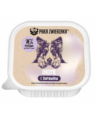 Paka Zwierzaka Indyk I Żurawina Tacka 150G