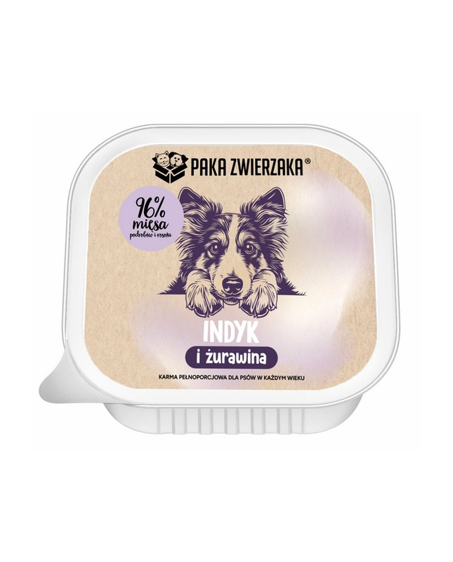 Paka Zwierzaka Indyk I Żurawina Tacka 150G