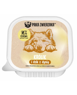 Paka Zwierzaka Królik I Dzik Z Dynią Tacka 150G