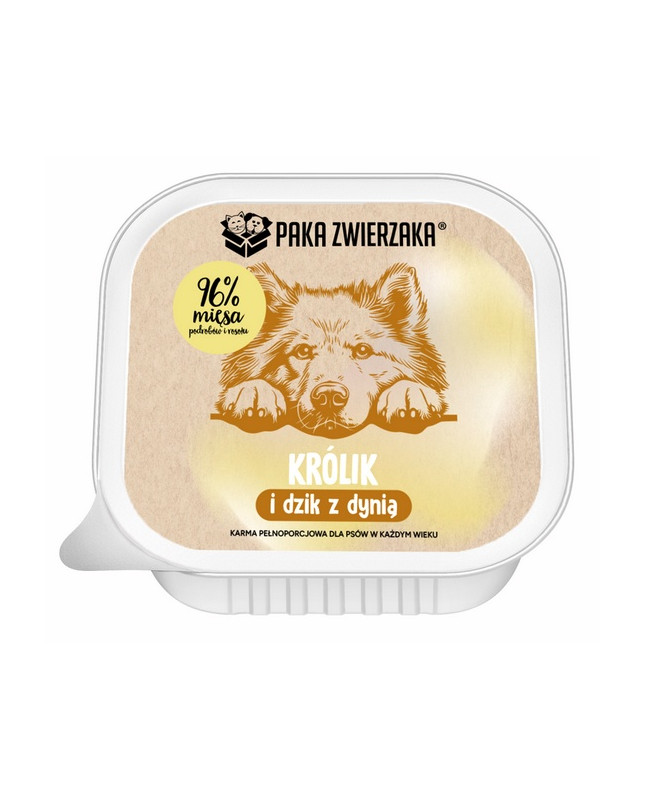 Paka Zwierzaka Królik I Dzik Z Dynią Tacka 150G