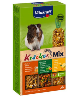 Vitakraft Kracker 3szt Świnka morska Mix - Miód/Warzywa/Cytryna 168g [25226]