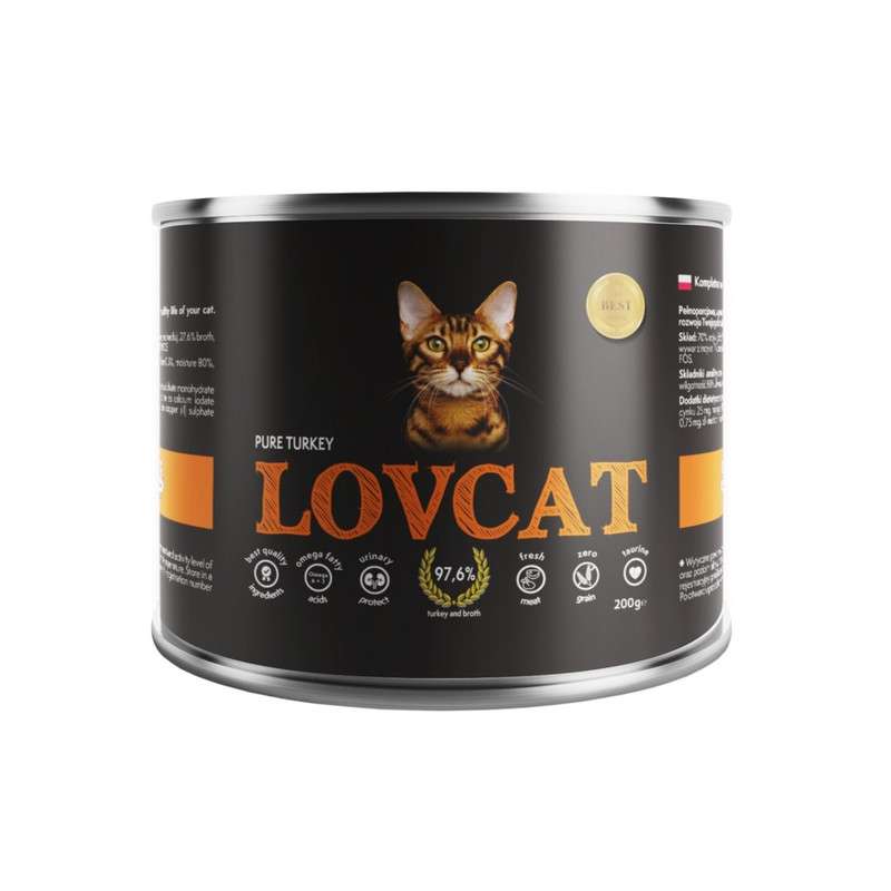 Lovcat Pure Turkey puszka 200g