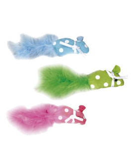 Flamingo Myszka z piórkiem kolor mix